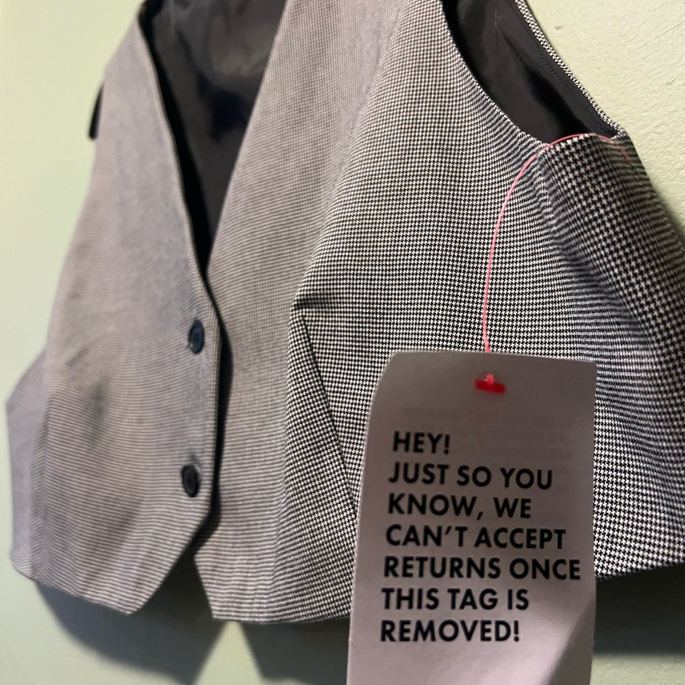 ASOS Cropped Vest in Grey Check - Picture 3 of 3